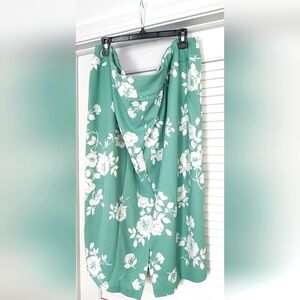 Ashley Stewart Floral Crepe Skirt - Green